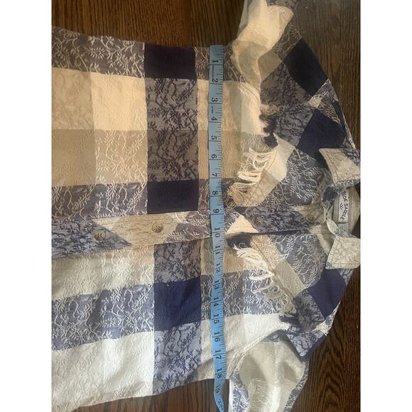 Equestrian Side Saddle Sz. S women VTG cowgirl western shirt fringe cotton fray - Picture 6 of 6